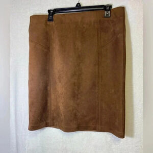 Marc‎ New York Faux Suede Slit pull on skirt women's size XL